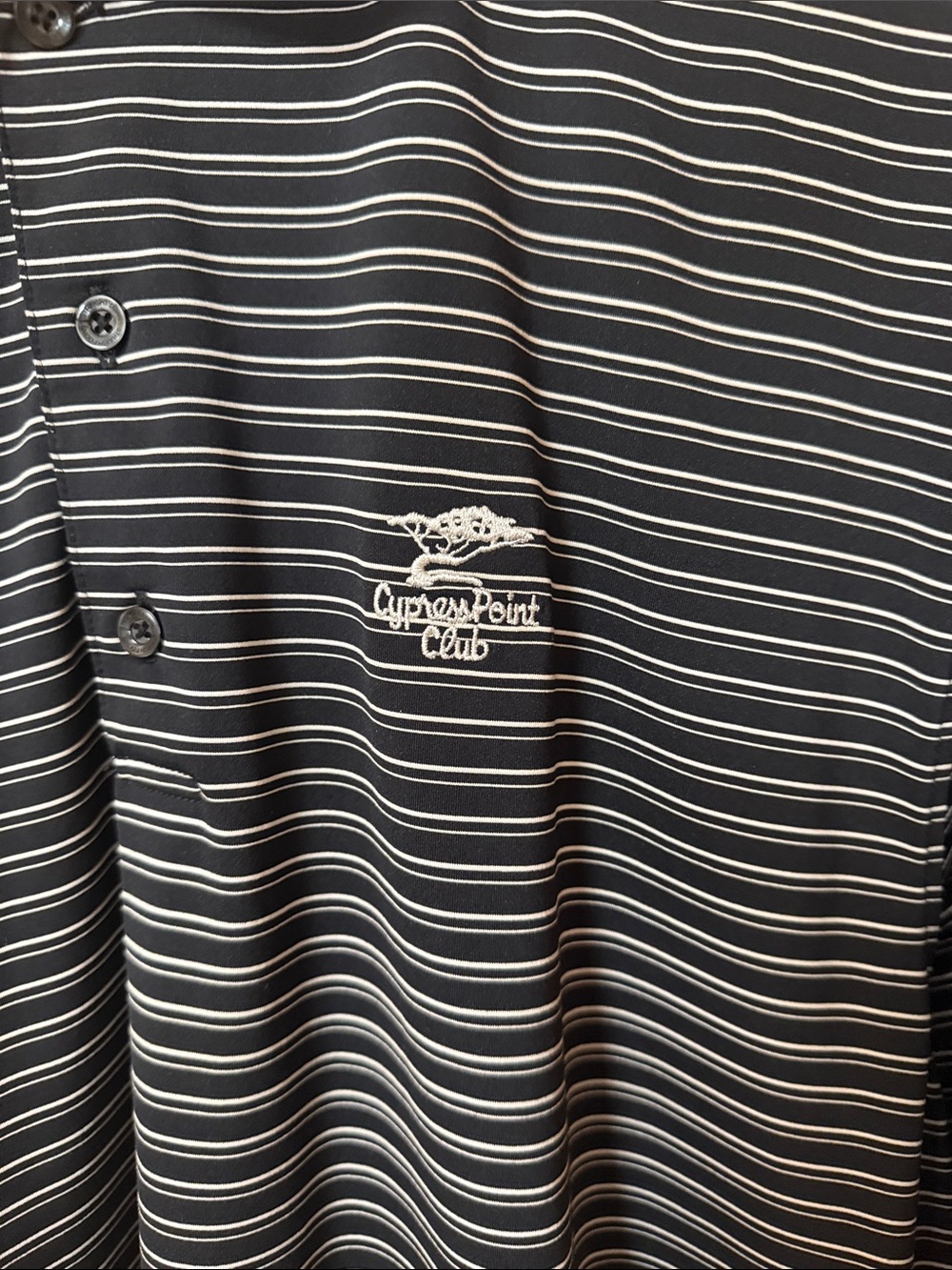 Men's Black Striped Polo Shirt